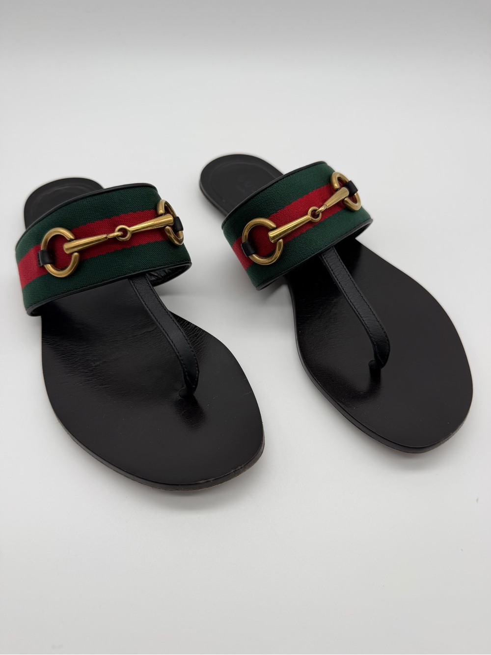 Gucci Black Lifford Leather Flip Flop Thong Sandal Size 35+ - Picture 2 of 15